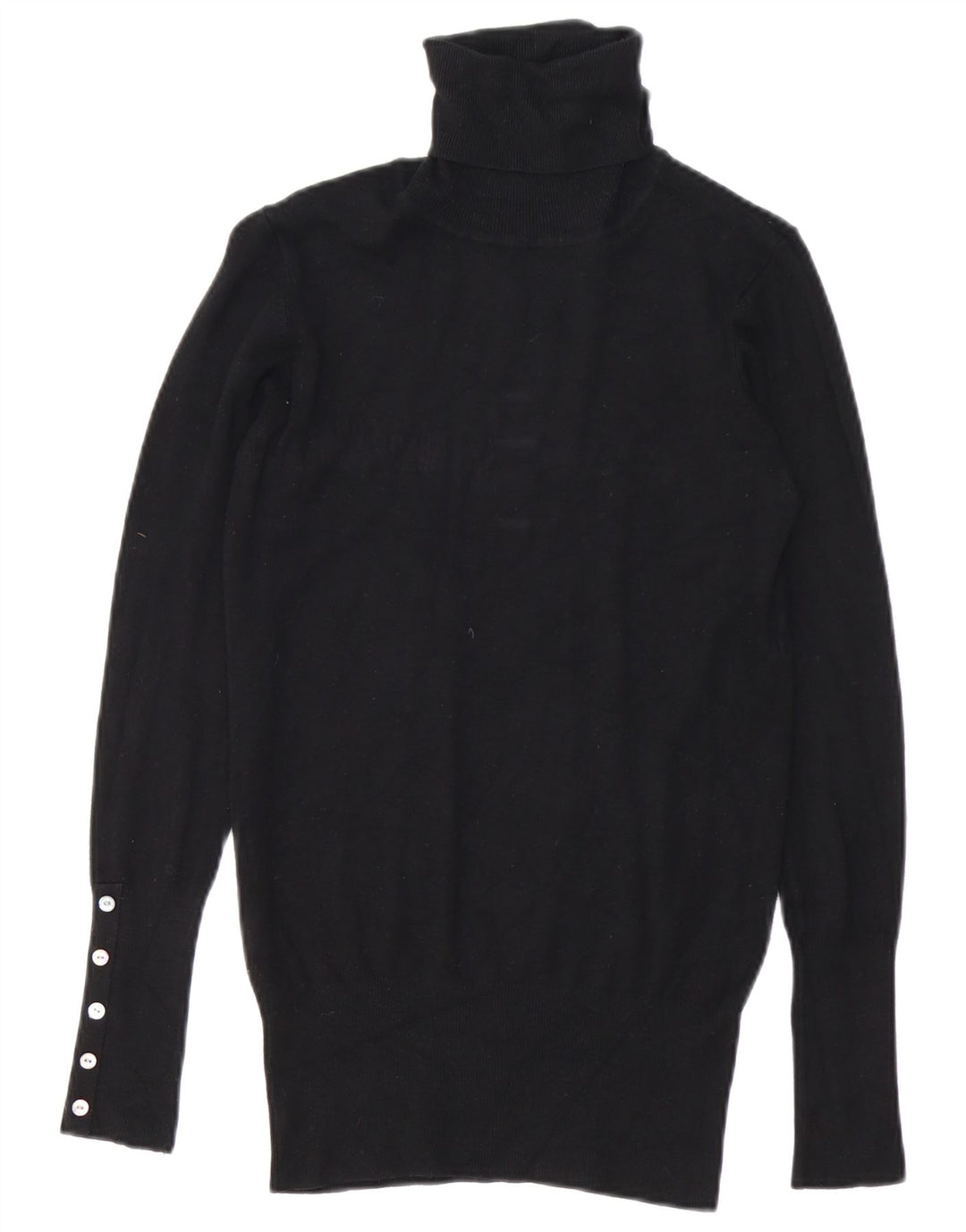 Zara - Jersey con cuello vuelto para mujer, talla 40, tamaño mediano, rayón negro