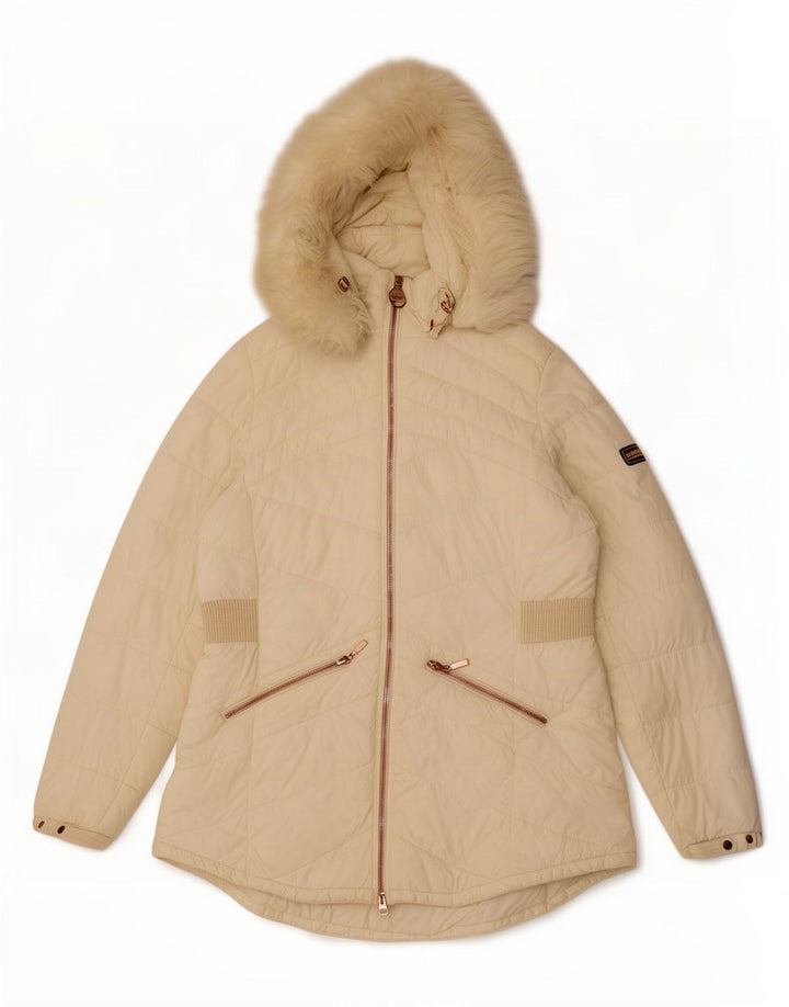 Barbour Chaqueta Acolchada Con Capucha Para Mujer Reino Unido 46 Grande Blanco