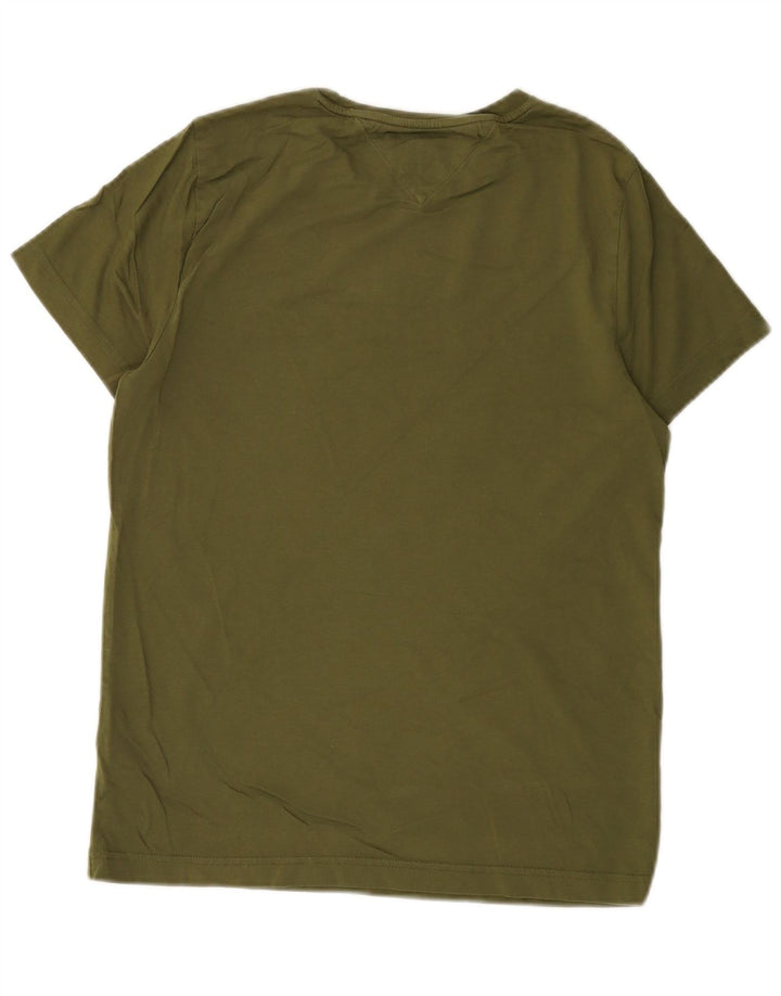 TOMMY HILFIGER Camiseta gráfica para hombre Top Small Khaki Cotton
