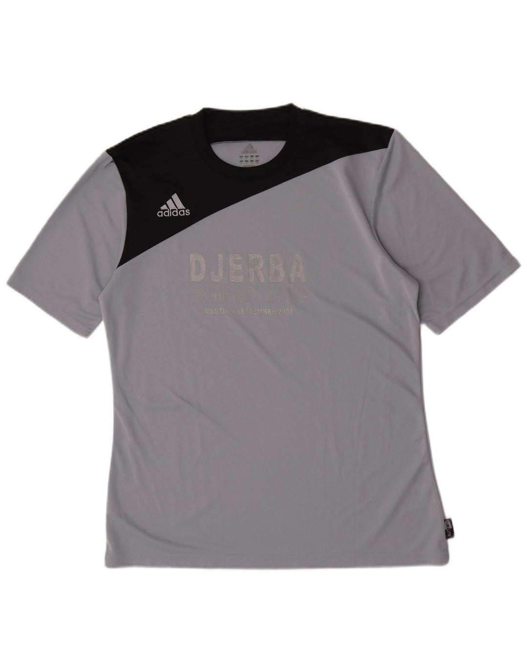Adidas Hombre Climalite Graphic Camiseta Top Gris Medio Colorblock Poliéster