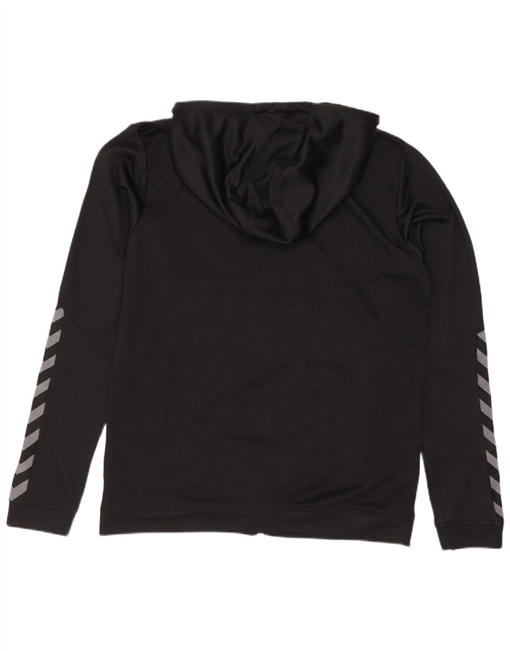 Hummel Suéter con capucha y cremallera gráfica para hombre Poliéster negro mediano