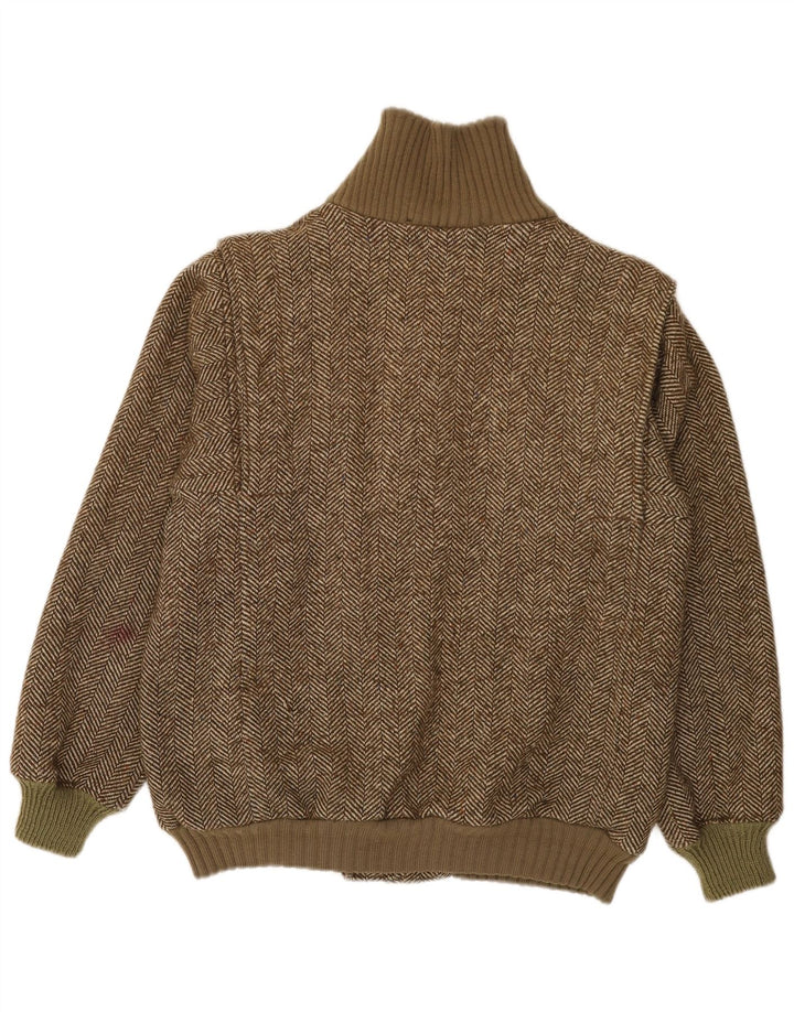Radici Chaqueta bomber de punto para hombre IT 50 Large Khaki Herringbone