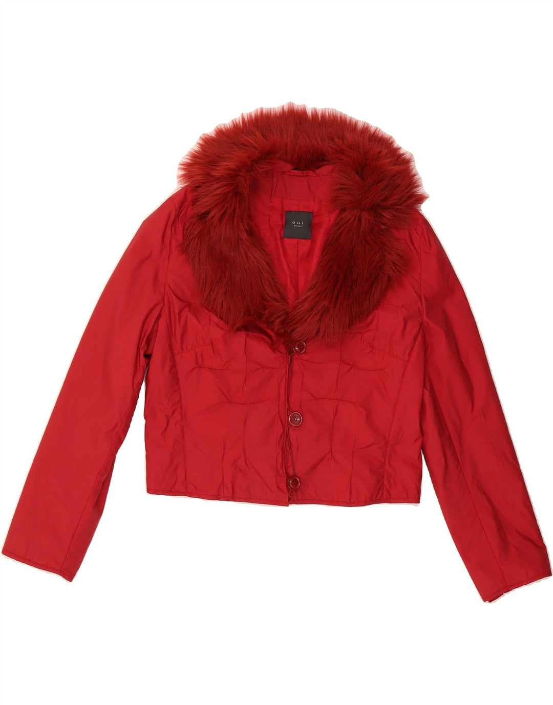 OUI Womens Bolero Jacket UK 16 Large  Red Vintage Oui and Second-Hand Oui from Messina Hembry 
