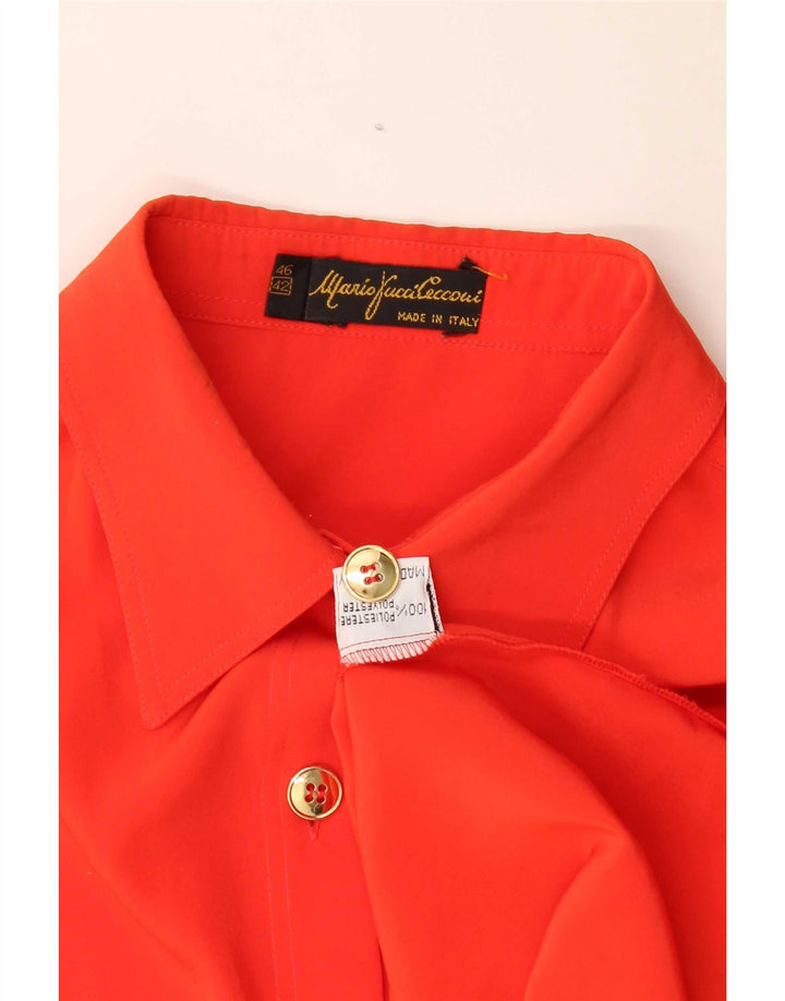 Mario Pucci Cecconi Blusa camisera extragrande para mujer IT 42 Naranja medio