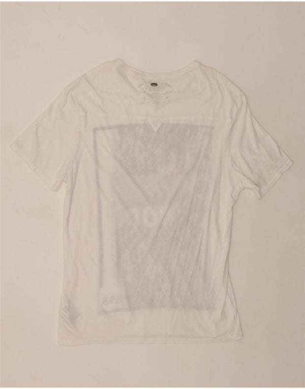 Guess Camiseta gráfica para hombre Top UK 40 Medium White Cotton