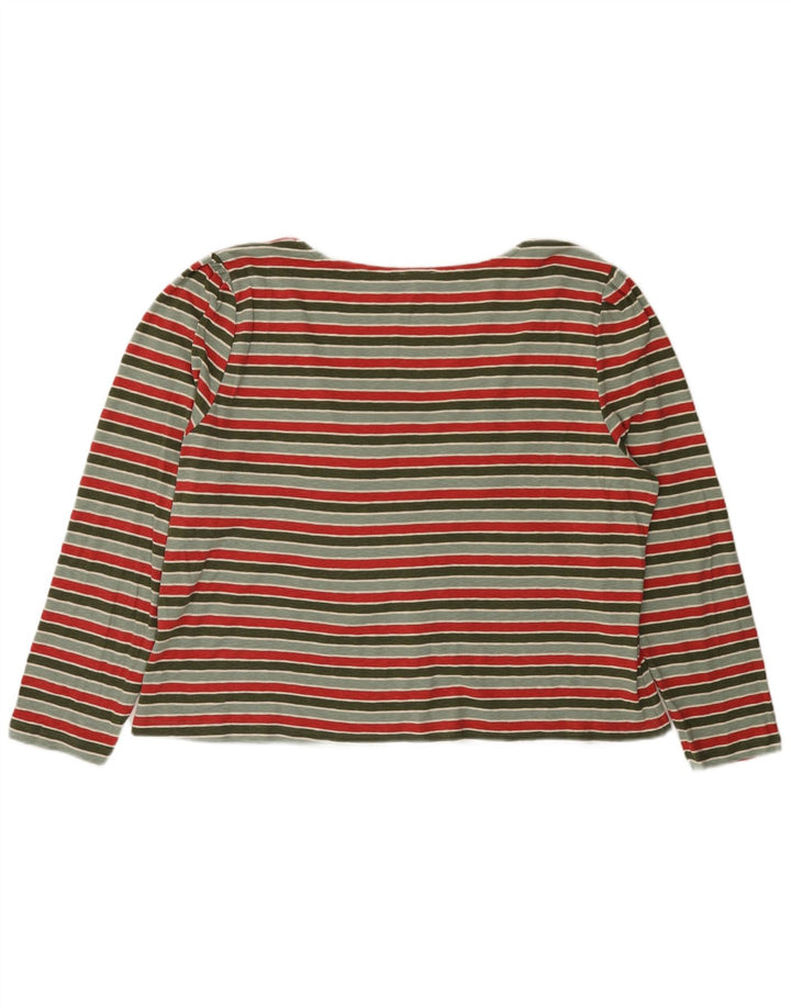 Blusa corta para mujer Fat Face UK 24 4XL Algodón a rayas verdes