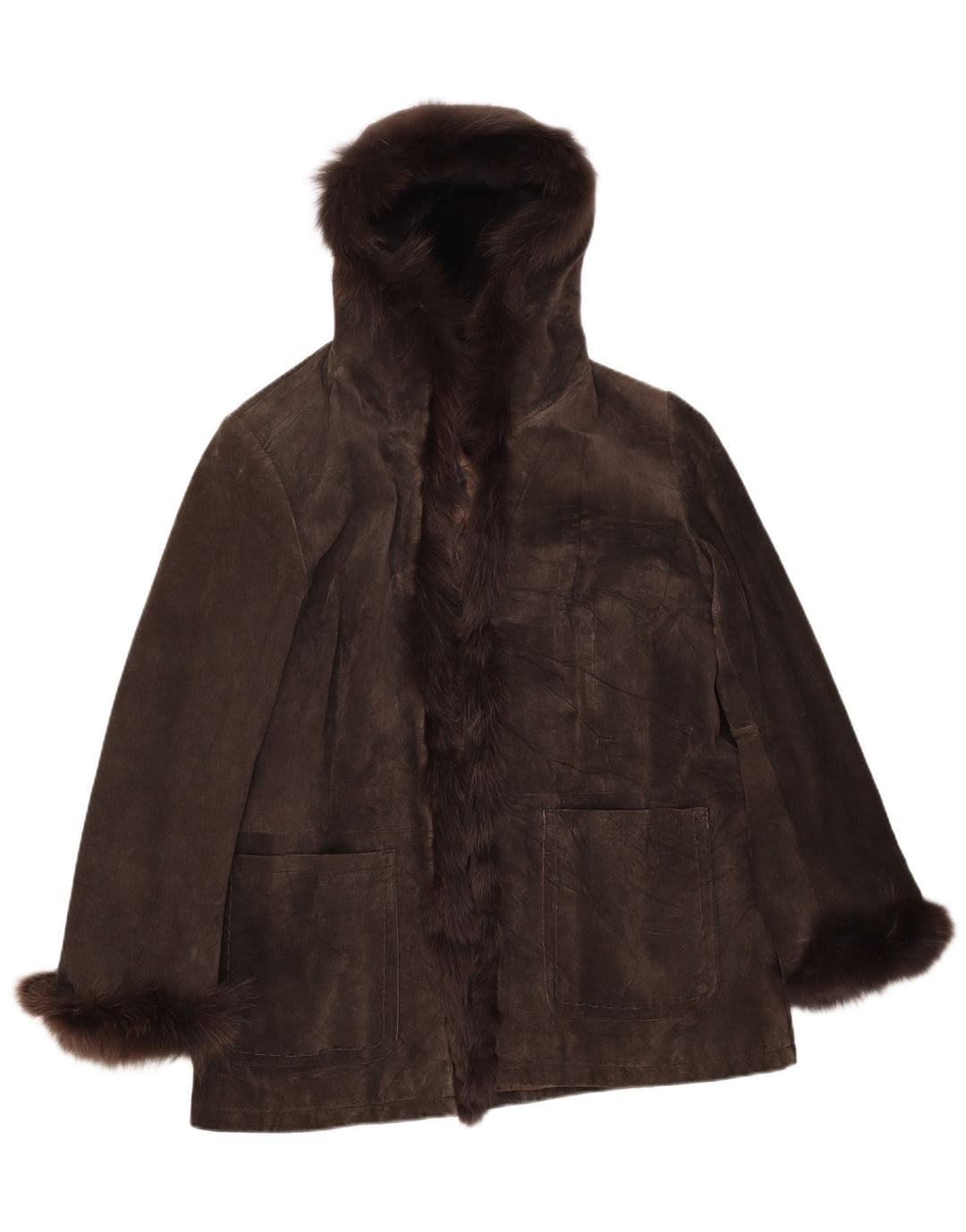 Chaqueta de ante con capucha para mujer Private IT 48 XL Marrón