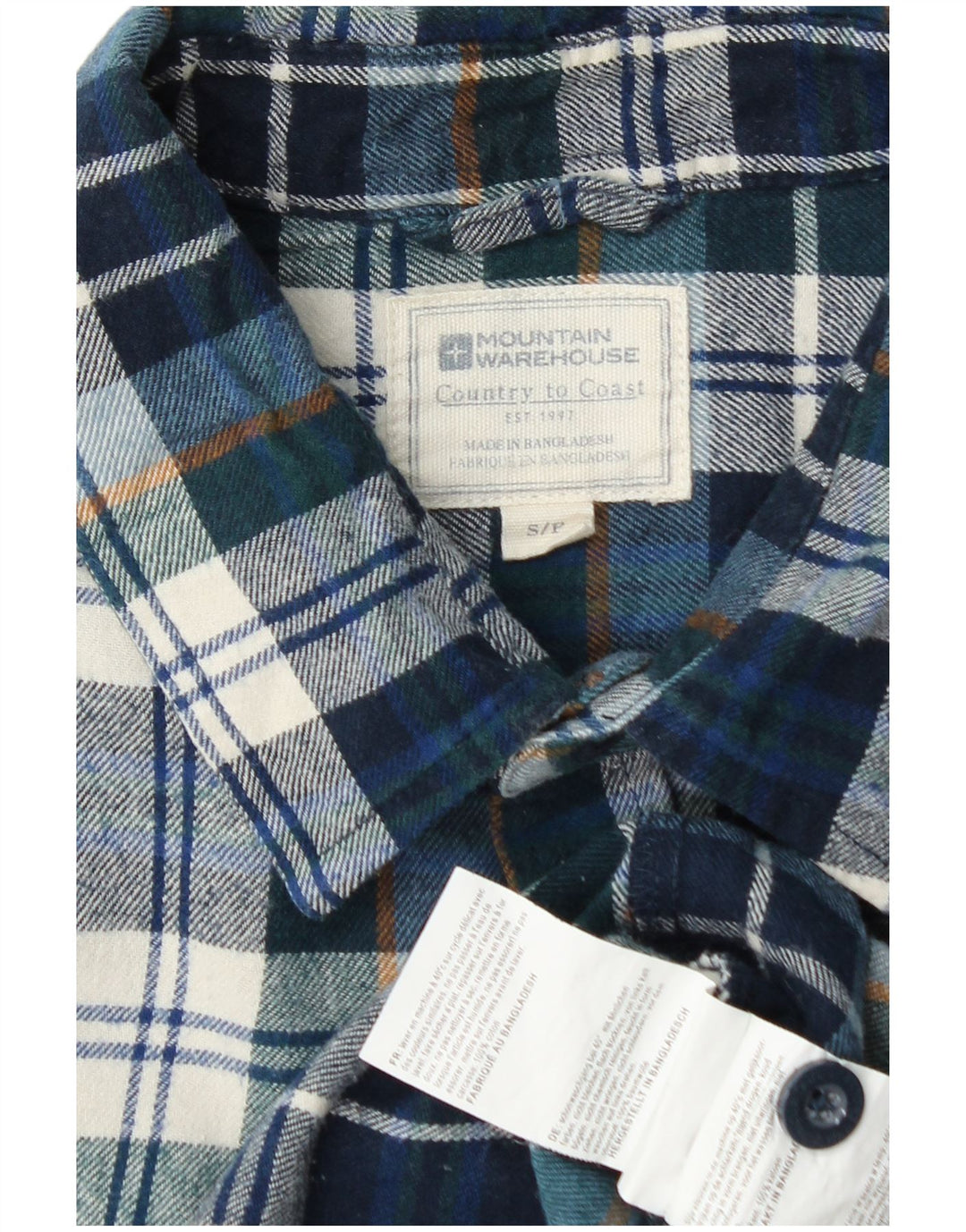 Camisa de franela para hombre de Mountain Warehouse Algodón a cuadros azules pequeños