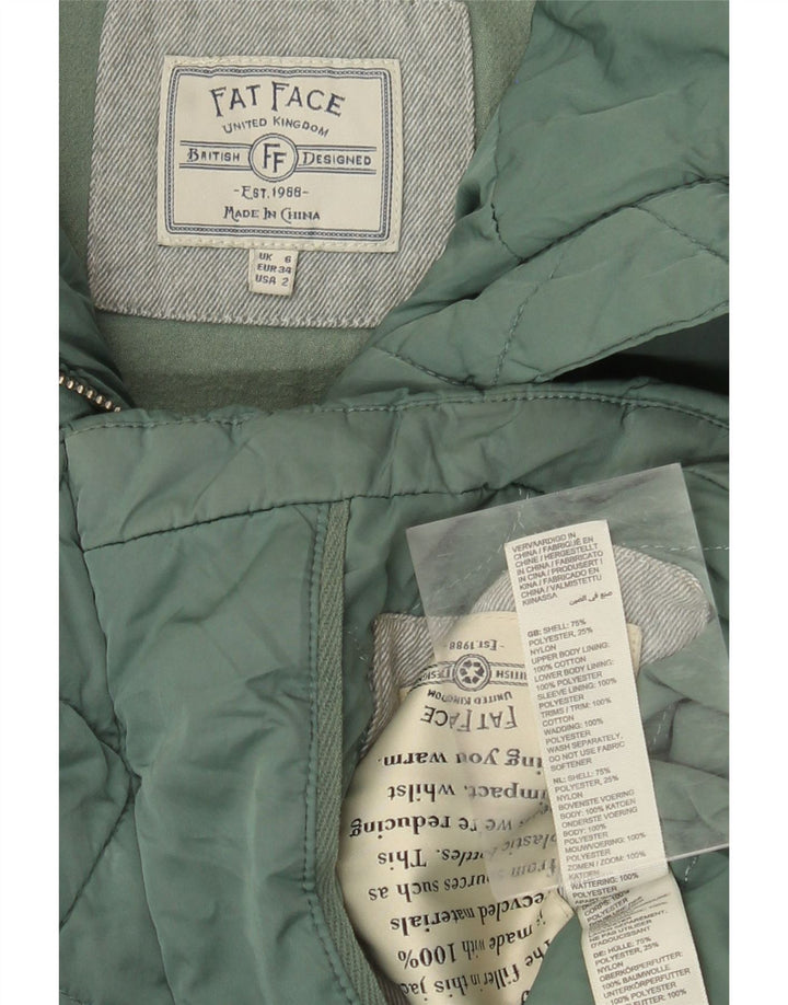 FAT FACE Chaqueta acolchada extragrande para mujer UK 6 XS Verde Poliéster