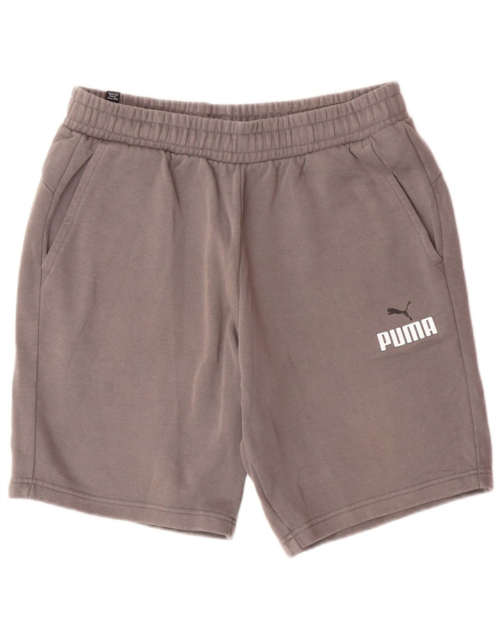 Puma Pantalones cortos deportivos gráficos para hombre de algodón gris grande