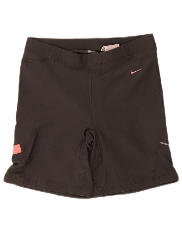 Nike Pantalones cortos deportivos para mujer UK 10/12 Medium Negro Colorblock Poliéster
