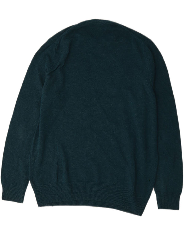 Marks & Spencer - Jersey de cuello redondo para hombre, talla XL, lana de cordero verde