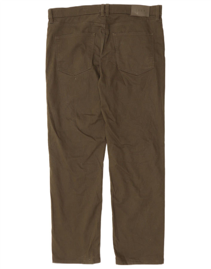 MARKS & SPENCER Pantalones casuales rectos para hombre W36 L31 Algodón caqui