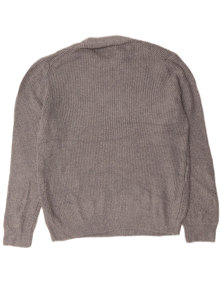 Marks & Spencer - Jersey de cuello redondo para hombre, talla grande, poliamida gris
