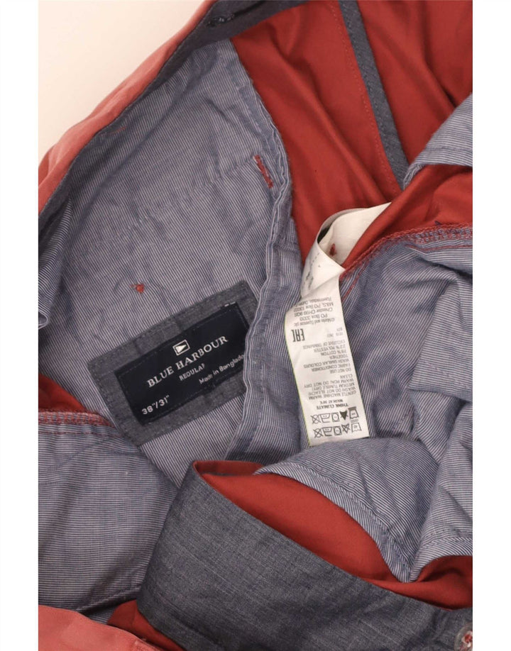 Marks & Spencer Pantalón chino azul Harbor de corte regular para hombre W38 L31 Rojo