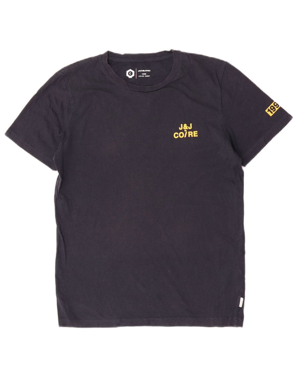 Jack & Jones Hombre Camiseta Gráfica Top Small Azul Marino Algodón