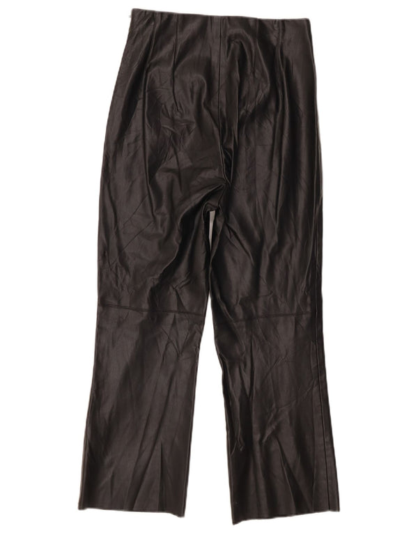 Zara Mujer Pantalones Cortos De Piel Sintética Pequeños W26 L24 Negro