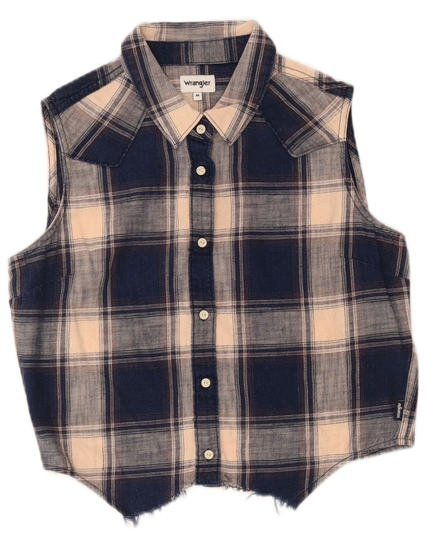 Wrangler Blusa corta para mujer UK 44 Azul medio Cuadros occidentales
