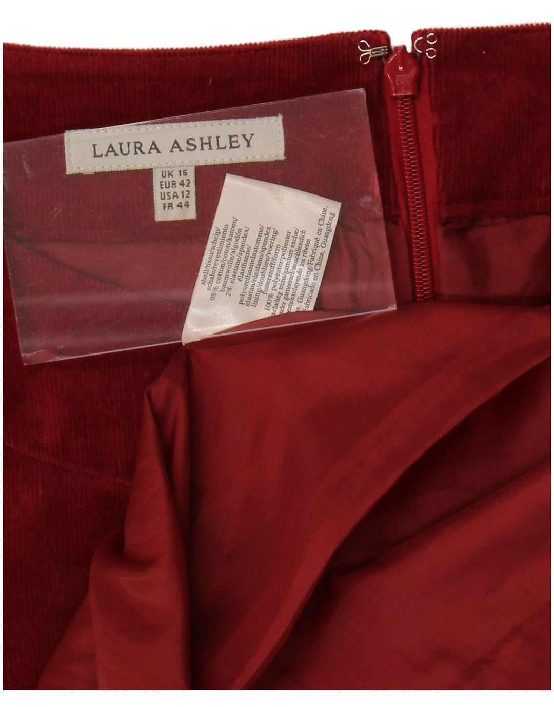 LAURA ASHLEY Vestido acampanado sin mangas de pana para mujer UK 46 Granate grande