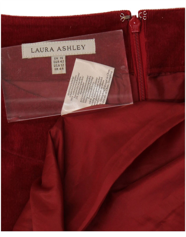 LAURA ASHLEY Vestido acampanado sin mangas de pana para mujer UK 46 Granate grande