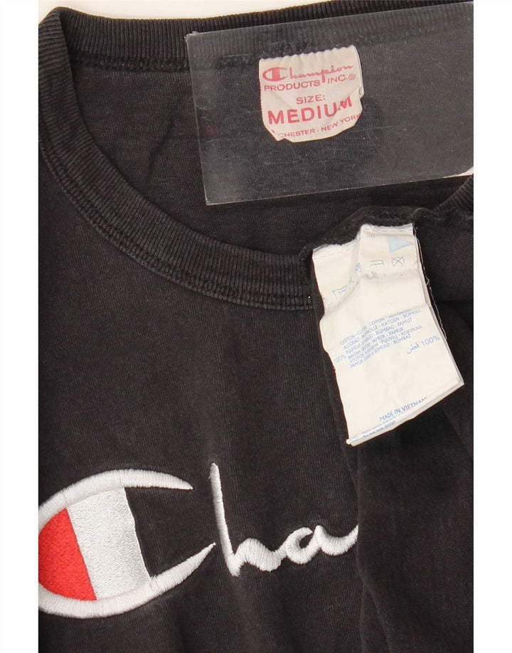 Champion Camiseta gráfica para hombre Top Medium Black Cotton