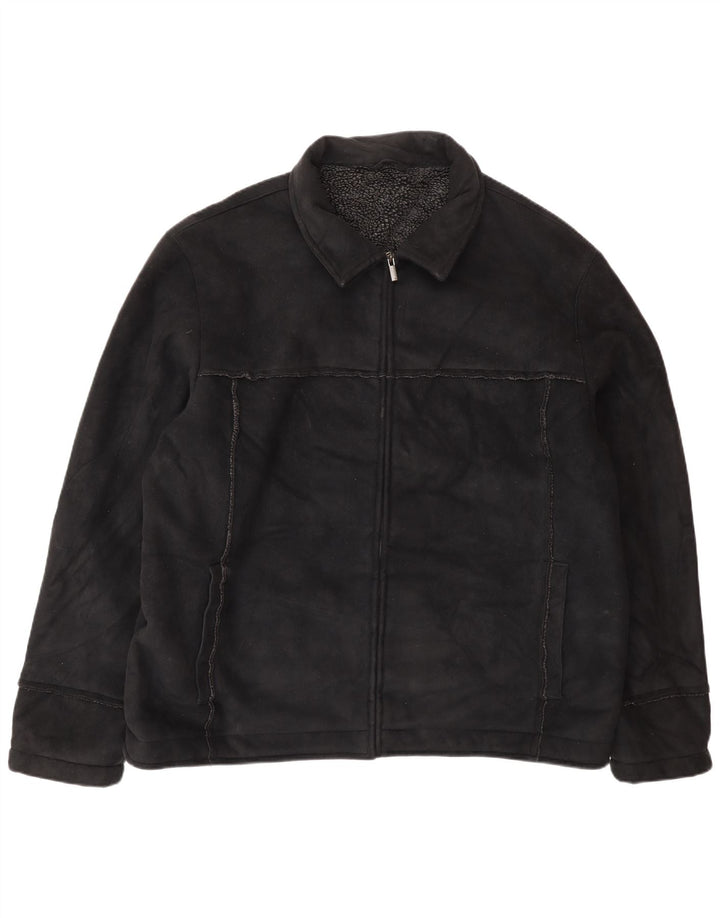 Marks & Spencer Chaqueta Sherpa para Hombre UK 42 XL Negro