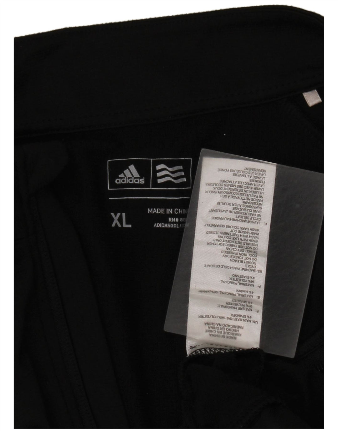 Adidas Hombre Zip Neck Sudadera Jumper XL Negro Poliéster