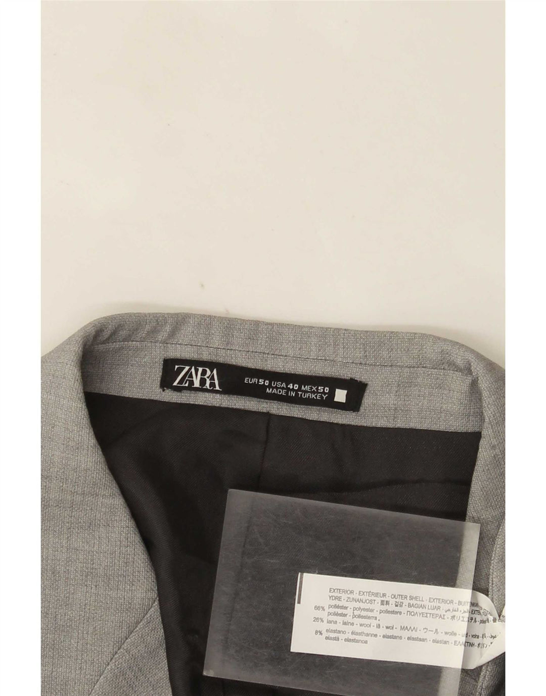 Zara Chaqueta tipo blazer de 2 botones para hombre EU 50 Poliéster gris medio
