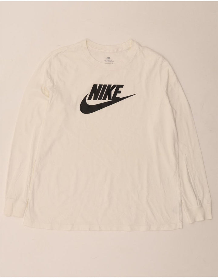 Nike Camiseta gráfica de manga larga para hombre XL Algodón blanco