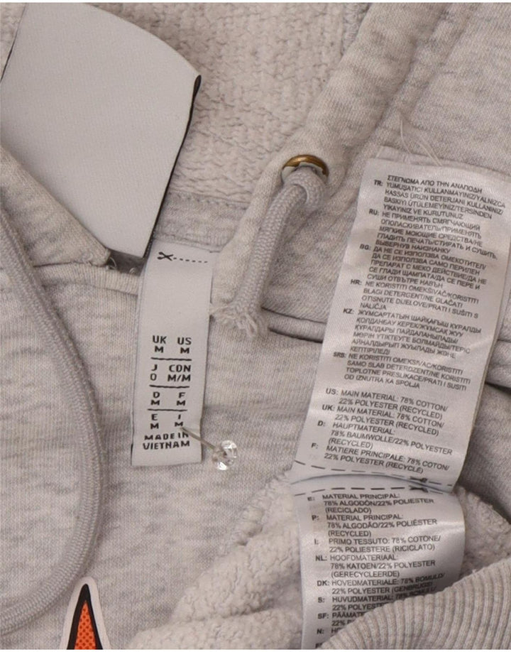 Adidas Hombre Sudadera Con Capucha Gráfica Jersey De Algodón Gris Medio