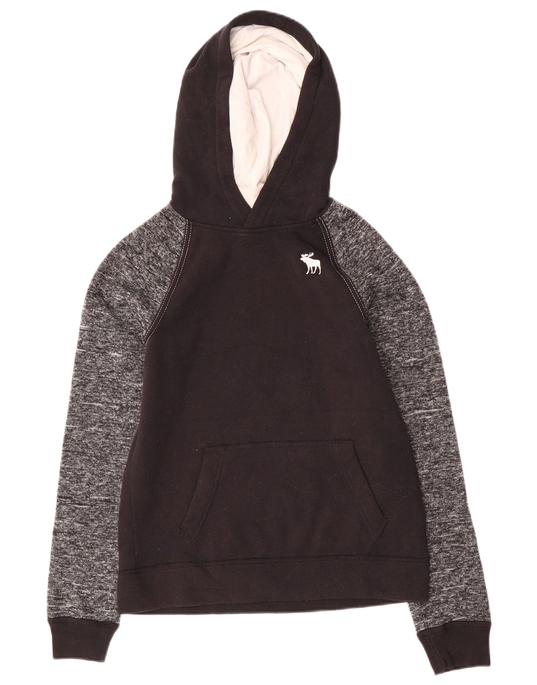 ABERCROMBIE & FITCH Jersey con capucha para niños 13-14 años Poliéster moteado negro