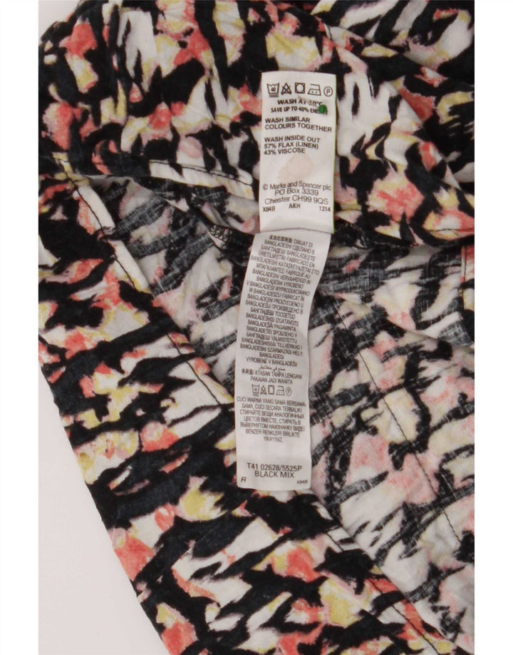 Marks & Spencer Blusa con Estampado Abstracto para Mujer UK 40 Small Multicolore
