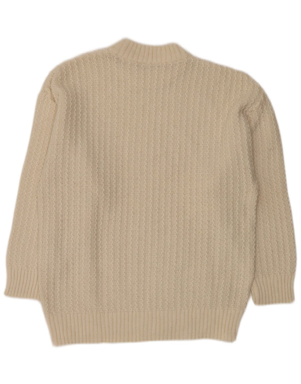 Vintage Womens Crew Neck Jumper Sweater UK 16 Large White Classic