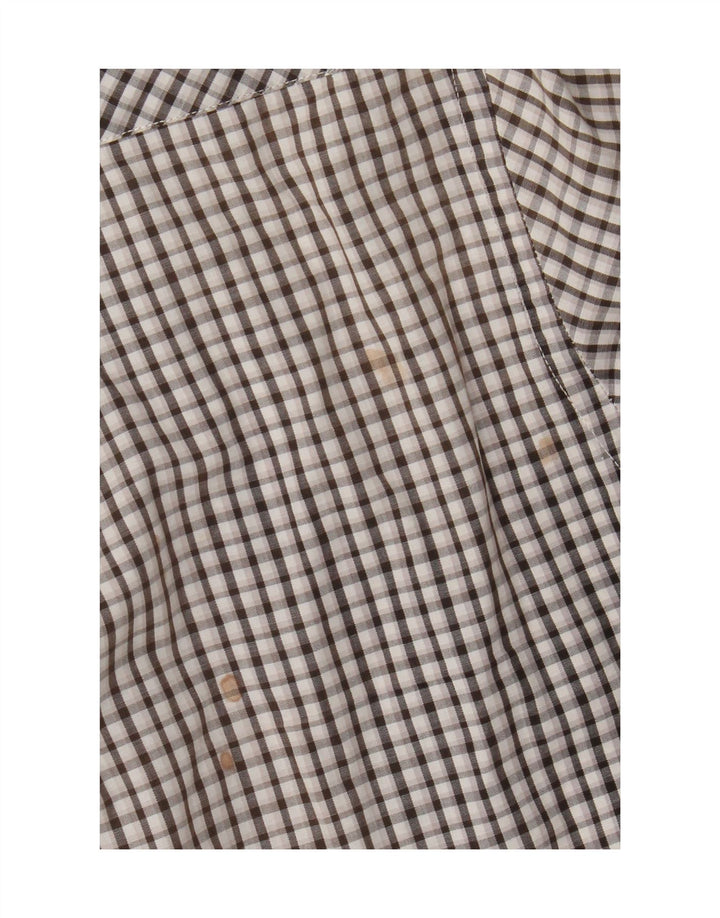 Camisa Carrera Regular Fit para hombre de algodón a cuadros negros grandes