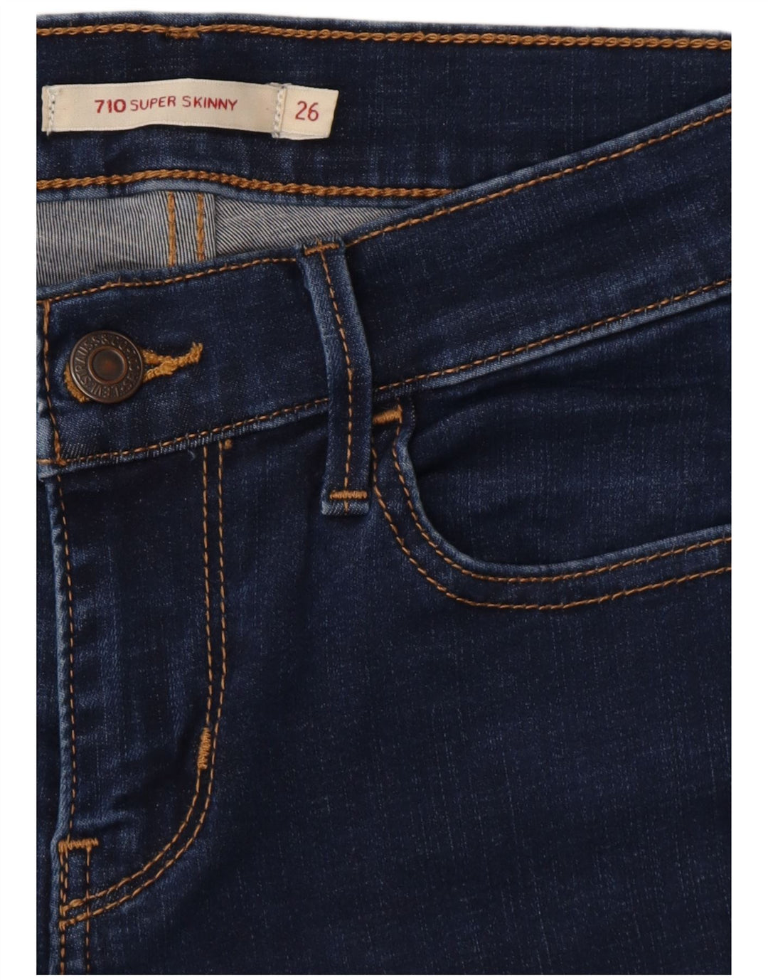 LEVI'S Vaqueros súper ajustados 710 para mujer W26 L32 Algodón azul marino