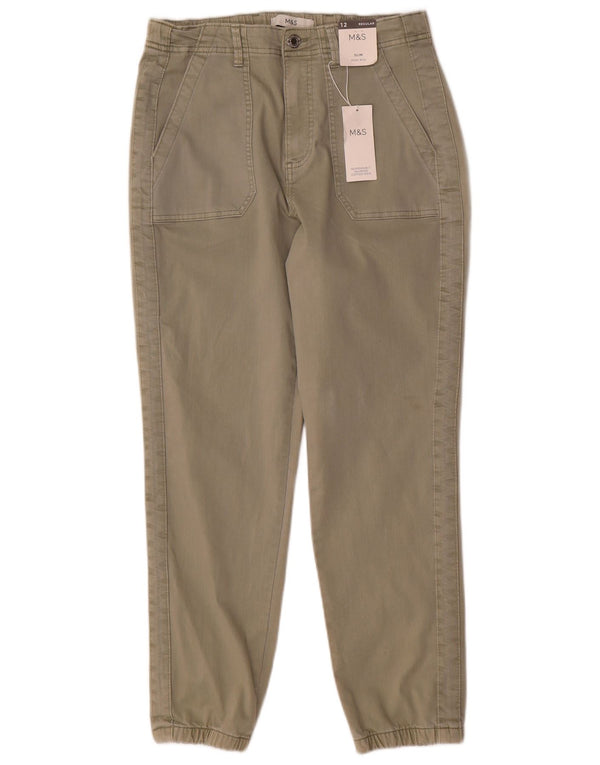 Marks & Spencer Pantalones Joggers para Mujer Slim Fit UK 12 Medium W30 L28 Caqui