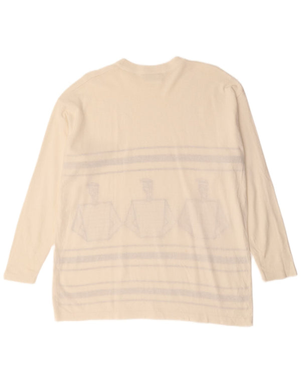 Sevres Mens Graphic Top Manga Larga XL Off White Rayas