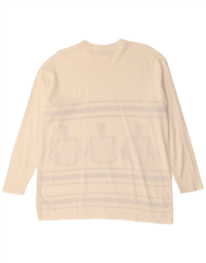 Sevres Mens Graphic Top Manga Larga XL Off White Rayas