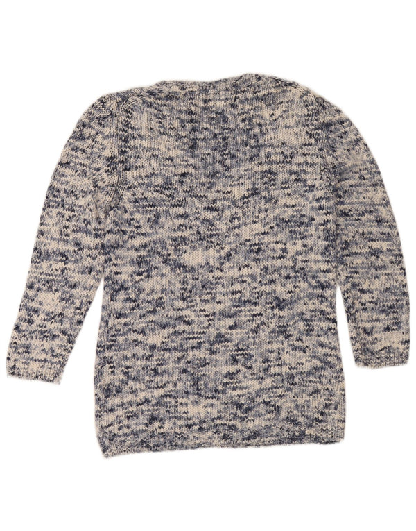 Massimo Dutti Jersey con Cuello en V para Mujer UK 44 Medium Azul Marino Moteado