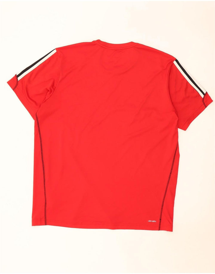 ADIDAS Camiseta Climalite para hombre Top 2XL Poliéster color block rojo