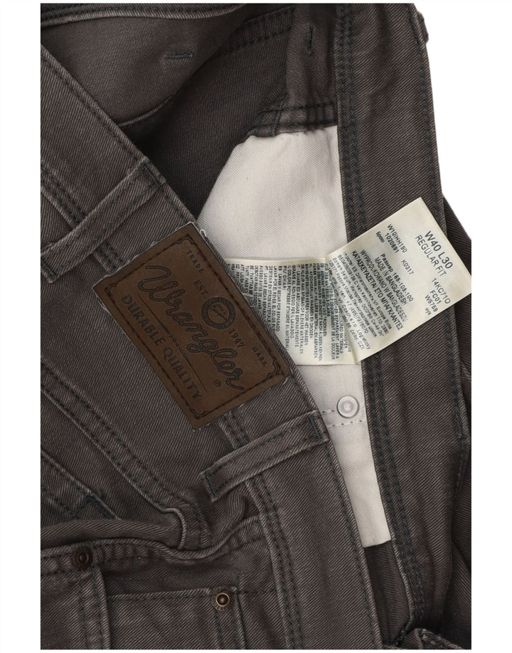 Wrangler Vaqueros Rectos Regulares Para Hombre W40 L30 Algodón Gris