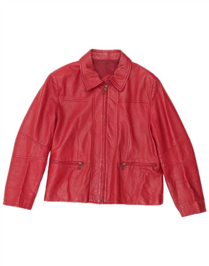 Chaqueta de cuero vintage para mujer IT 46 Rojo grande