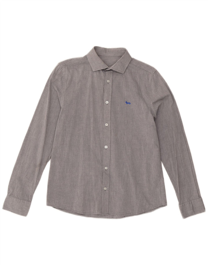 HARMONT & BLAINE Camisa ajustada para hombre Algodón gris pequeño