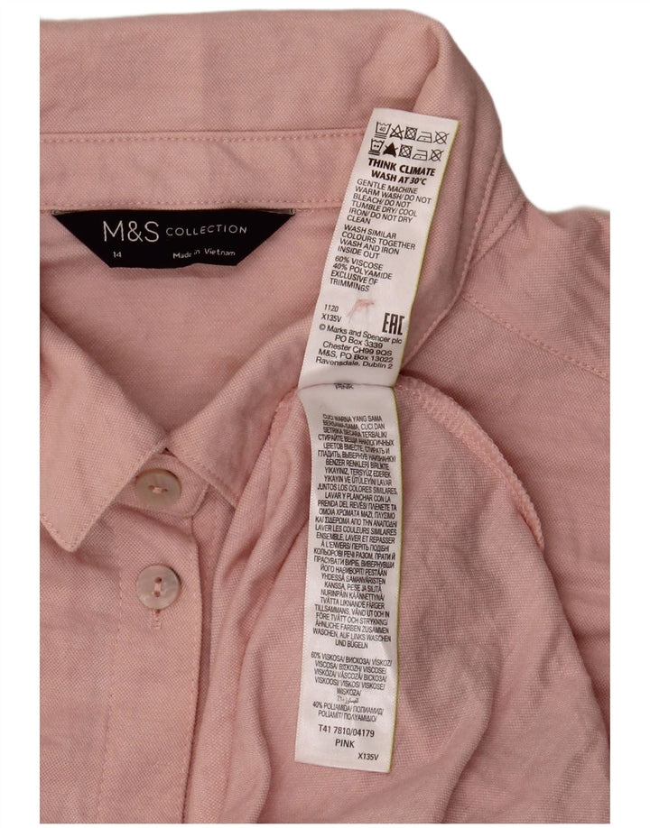 Marks & Spencer Camisa extragrande de manga corta para mujer UK 44 Grande Rosa