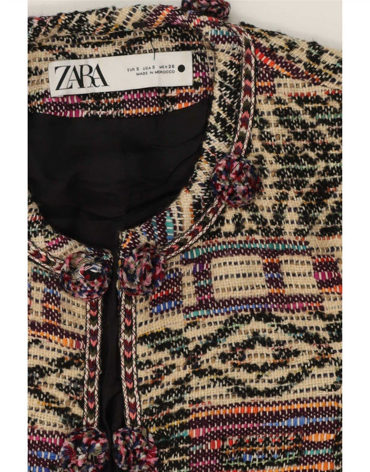 Zara Chaqueta Blazer Extragrande para Mujer UK 10 Small Multicolor Geométrica