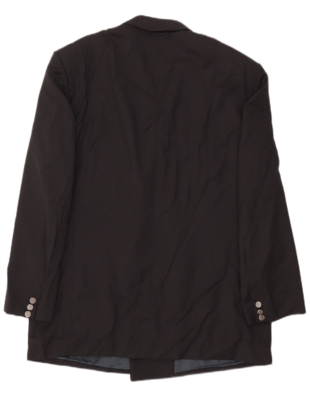 Vintage hombres doble pecho chaqueta blazer IT 54 2XL lana negra