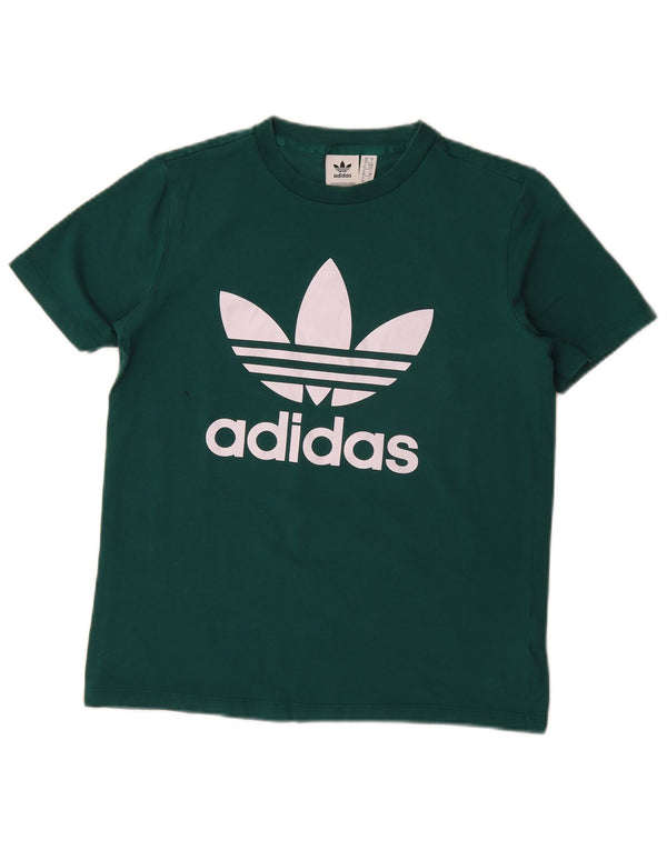 Adidas Camiseta gráfica para mujer Top UK 10 Small Green Cotton