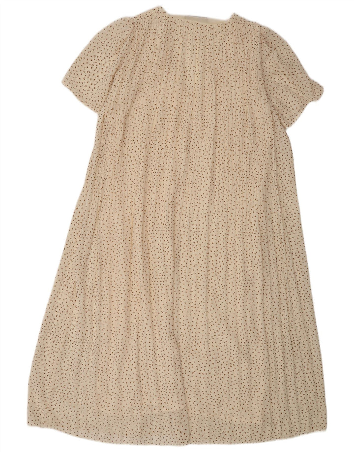Zara Mujer Maxi Vestido UK 44 Medio Beige Manchado