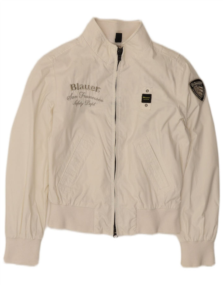 Blauer Chaqueta Bomber con Estampado para Niñas 9-10 Años Blanco Clásico