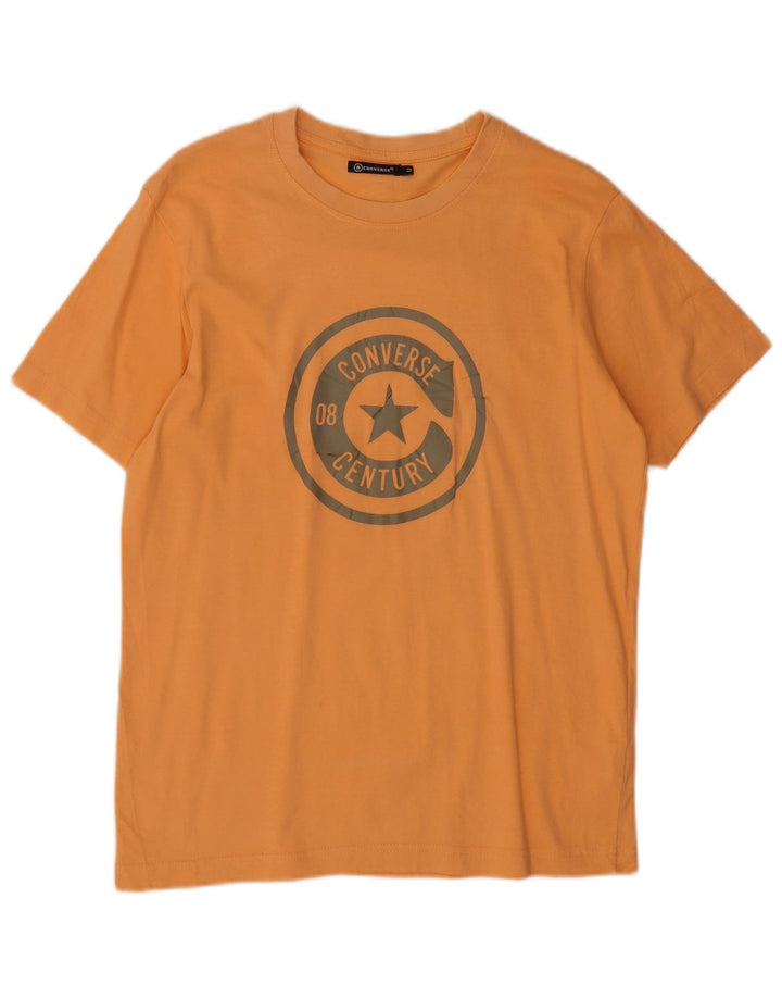 Converse - Camiseta gráfica para hombre, parte superior de algodón naranja medio